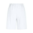 thumbnail image 6 of POROPL Womens Shorts Linen Summer Elastic Waist Casual Shorts with Pockets Button Short, 6 of 8