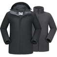 thumbnail image 1 of CROWN Men's Ski Jacket 3 in 1 Waterproof Winter Jacket Snow Jacket Windproof Hooded with Inner Warm Fleece Coat, 1 of 7