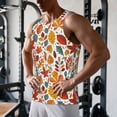thumbnail image 5 of Uemuo Autumn Leaves Pattern Men's Muscle Shirts Sleeveless Dry Fit Gym Workout Tank Top Lightweight Sports Tank Top Beach Tank Top, Loose-fit Sleeveless Shirt-4X-Large, 5 of 7
