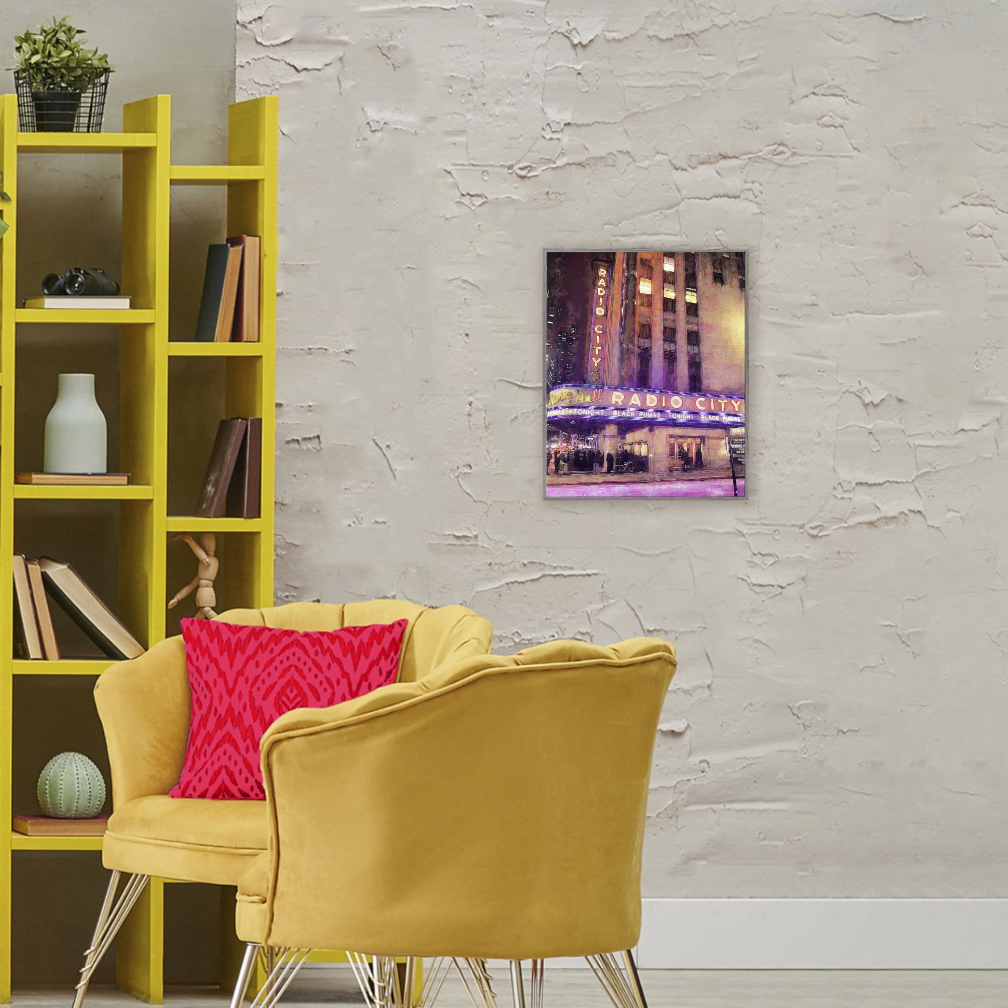 Stupell Industries Radio City Music Hall Gray Framed Giclee Art, design by Grotto Studios