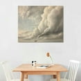 thumbnail image 2 of GOSMITH  Vintage Canvas Wall Art Classical Landscape Paints Study of Clouds with a Sunset Room Decor Natural Framed, 2 of 4