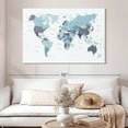 thumbnail image 2 of Elephant Stock World Map Blue Wall Art - Horizontal Canvas Wall Art - Living Room Wall Decor - Map Canvas - Blue And White Decor By Urban Epiphany - 51" x 34", 2 of 8