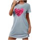 thumbnail image 2 of Camisón corto de mujer, vestido de largo medio con estampado de moda, camisón corto extragrande de mujer, camisón de manga corta con estampado de pecho a la moda, camisón de mujer, 2 of 4