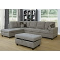 thumbnail image 4 of Fuego Sectional 103.5" Wide Left Hand Facing Linen Fabric Upholstered Sofa & Chaise with Ottoman, 4 of 4