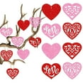 thumbnail image 4 of Hollow Heart Ornament Wood Heart Pediments Hanging For Wedding Anniversary Valentine's Day For Party Large Decorative Eggs Beads for Crafts Cutouts Fireplace Ornament Transparent String for Decorated, 4 of 6