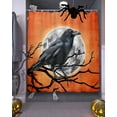 thumbnail image 3 of Halloween Crow Shower Curtain Set ，Waterproof Fabric Shower Curtains Moon Branches Orange Classic Retro Art Shower Curtains for Bathroom,Bathroom Decor 72"x72", 3 of 6