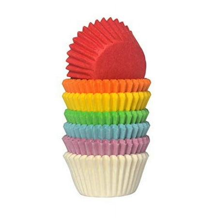 Huaswan Bright Rainbow Cupcake Liners Mini Greaseproof Paper Baking Cups, 150-Count