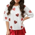 thumbnail image 3 of Womens Tops Dressy Casual Glitter Crew Neck Short Sleeve T Shirt Loose Fit Top Embroidered Sequins For Comfort Fashion Trendy Clothes, 3 of 7
