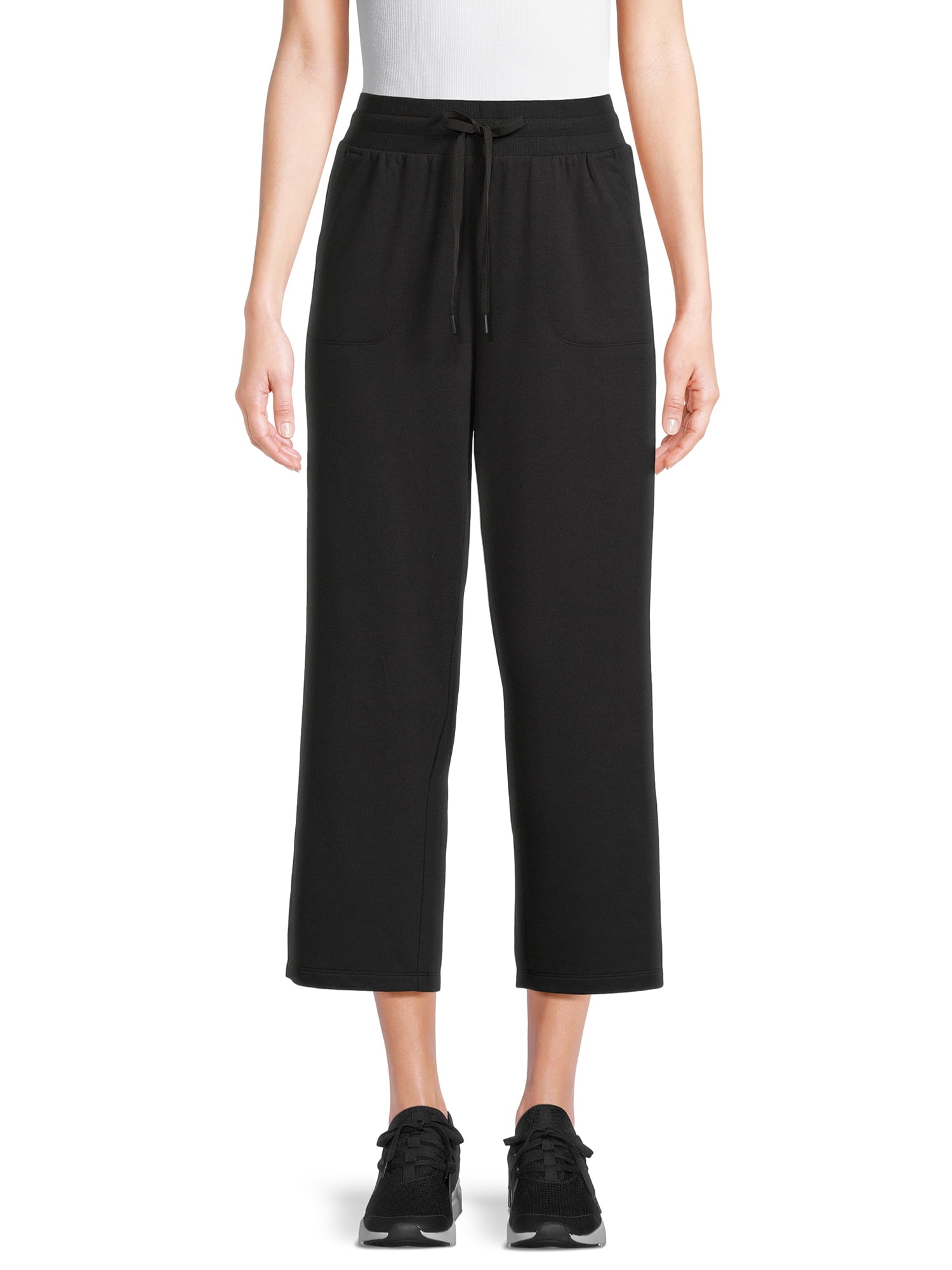 Athletic Works Women's Wide Leg Cropped Pants, Sizes XS-XXXL