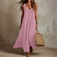 thumbnail image 4 of Dvprdro V Neck Sleeveless Ribbed Knit Soft Stretchy Loose A Line Maxi Dress for Women 2026 Summer Beach Vacation Solid, 4 of 10