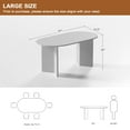 thumbnail image 5 of MAYEERTY 67"x33.5" Mid-Century Oval Dining Table Rustic Wood Kitchen Table for 6 People, Natural Wood, 5 of 10