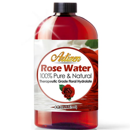 100% Pure Rose Water (HUGE 4 OUNCE BOTTLE) Natural Moroccan Rosewater - Beautiful Fresh Fragrance - Perfect Facial & Skin Toner &