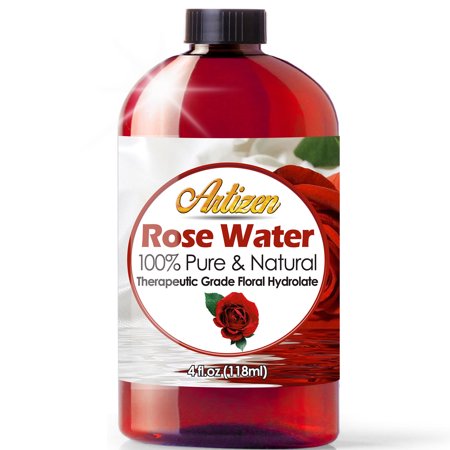 100% Pure Rose Water (HUGE 4 OUNCE BOTTLE) Natural Moroccan Rosewater - Beautiful Fresh Fragrance - Perfect Facial & Skin Toner & (Best Rose Water Toner)