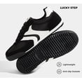 thumbnail image 3 of LUCKY STEP Womens Retro Thin Sole Lace up Fashion Sneakers Classic Lightweight Casual Shoes,Black, 3 of 10