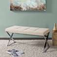 thumbnail image 5 of CorLiving Huntington X Shape Chrome Base Rectangular Fabric Bench, 5 of 5