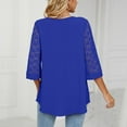 thumbnail image 6 of CHGBMOK Women Lace 3/4 Sleeve Blouse Bell Sleeve V Neck T Shirt Casual Dressy Basic Shirts Loose Fit Tunic, 6 of 6