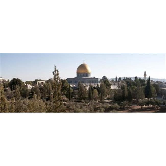 Trees with mosque in the background Dome Of the Rock Temple Mount Jerusalem  Israel Poster Print by - 36 x 12 
