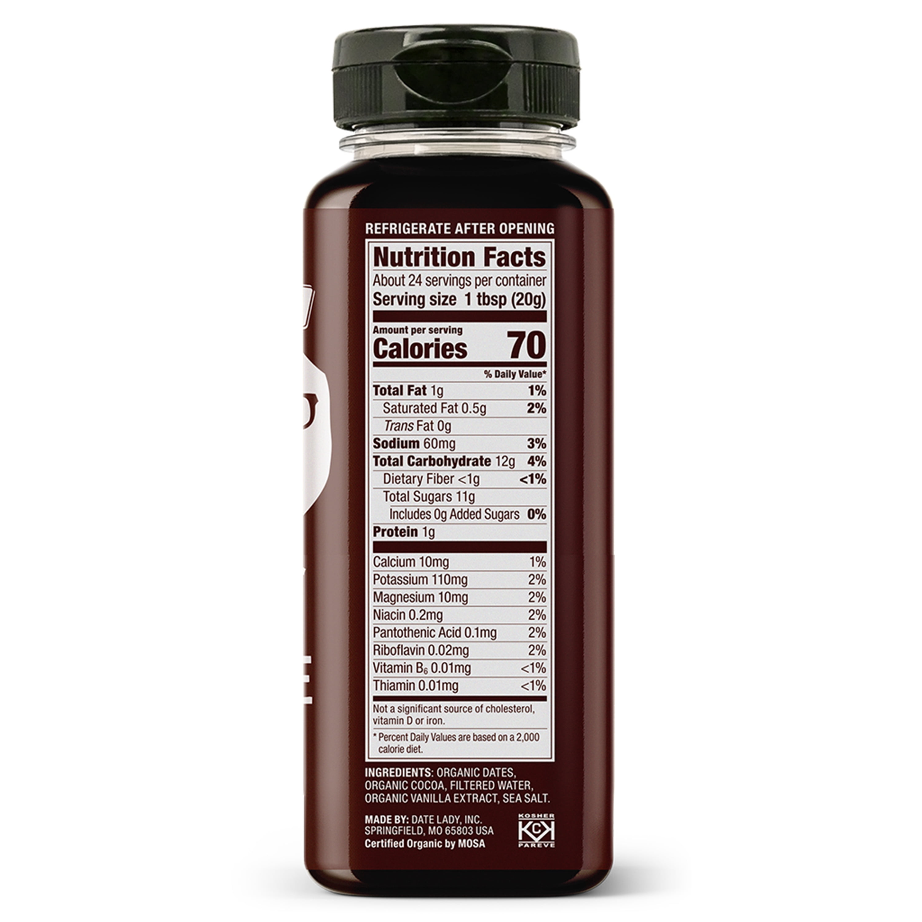 Date Lady Chocolate Syrup | Sweetened only with dates | No refined sugar, corn syrup or flavoring.