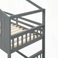 thumbnail image 3 of Twin Over Twin House Bunk Bed With Ladder, Solid Pine Wood Gray, 3 of 14