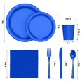 thumbnail image 5 of Exquisite 700 Pcs Paper Dinnerware Set - Dark Blue Disposable Plates Cups Napkins and Cutlery, 5 of 6