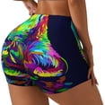 thumbnail image 2 of Fotbe Howling Wolf Seamless Shorts, Womens Workout Shorts High Waist Stretch Booty Short for Gym/Yoga/Running/Biking-XX-Large, 2 of 9