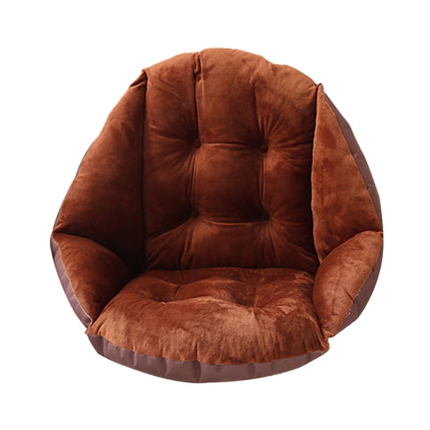 Naiovety Cojín de asiento de felpa, silla gruesa con mechones, cintura, sofá, forma de concha, almohadilla envolvente, silla de ruedas para Decoración del hogar Color café