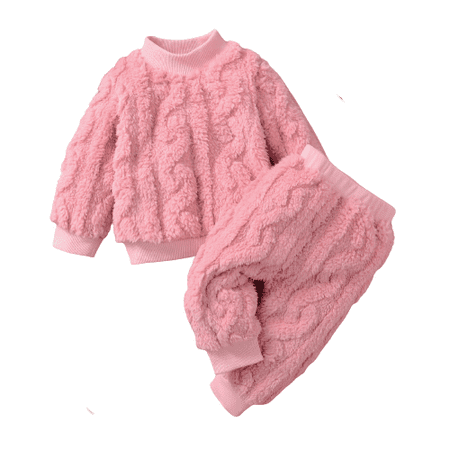 

NZRVAWS Baby Boys Winter Clothes 3 Months Baby Boys Solid Color Top 6 Months Baby Boys Pants 2Pcs Outfits Set Pink