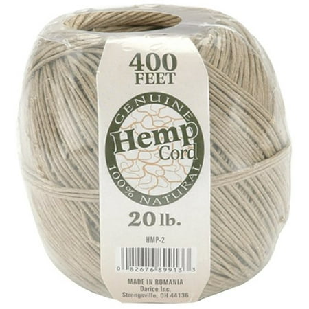100% Hemp - One Package of 400 feet 100% Natural Hemp Cord #20, Measures 400 feet By Darice