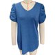 thumbnail image 3 of Blusa de verano Nikou con escote en V y mangas abullonadas para mujer, 3 of 3