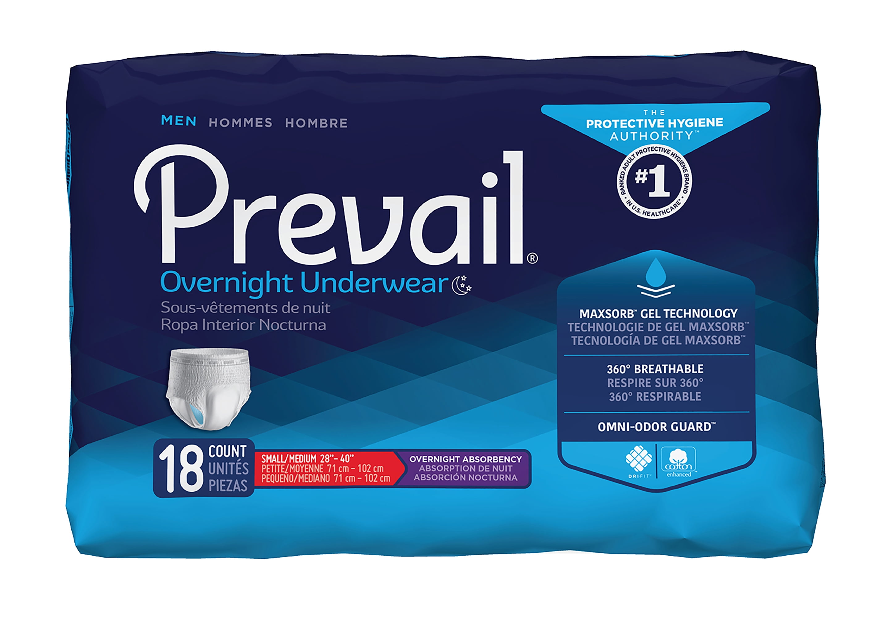 Prevail Disposable Underwear Male Small / Medium, PMX512, Overnight
