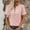 Pink, variant on Price Drop! Luxalzxs Basic T-Shirts for Women Notch Neck Button Up Rib Embroidery Tunic Tops Summer Beach Casual Loose Breathable Short Sleeve Blouses