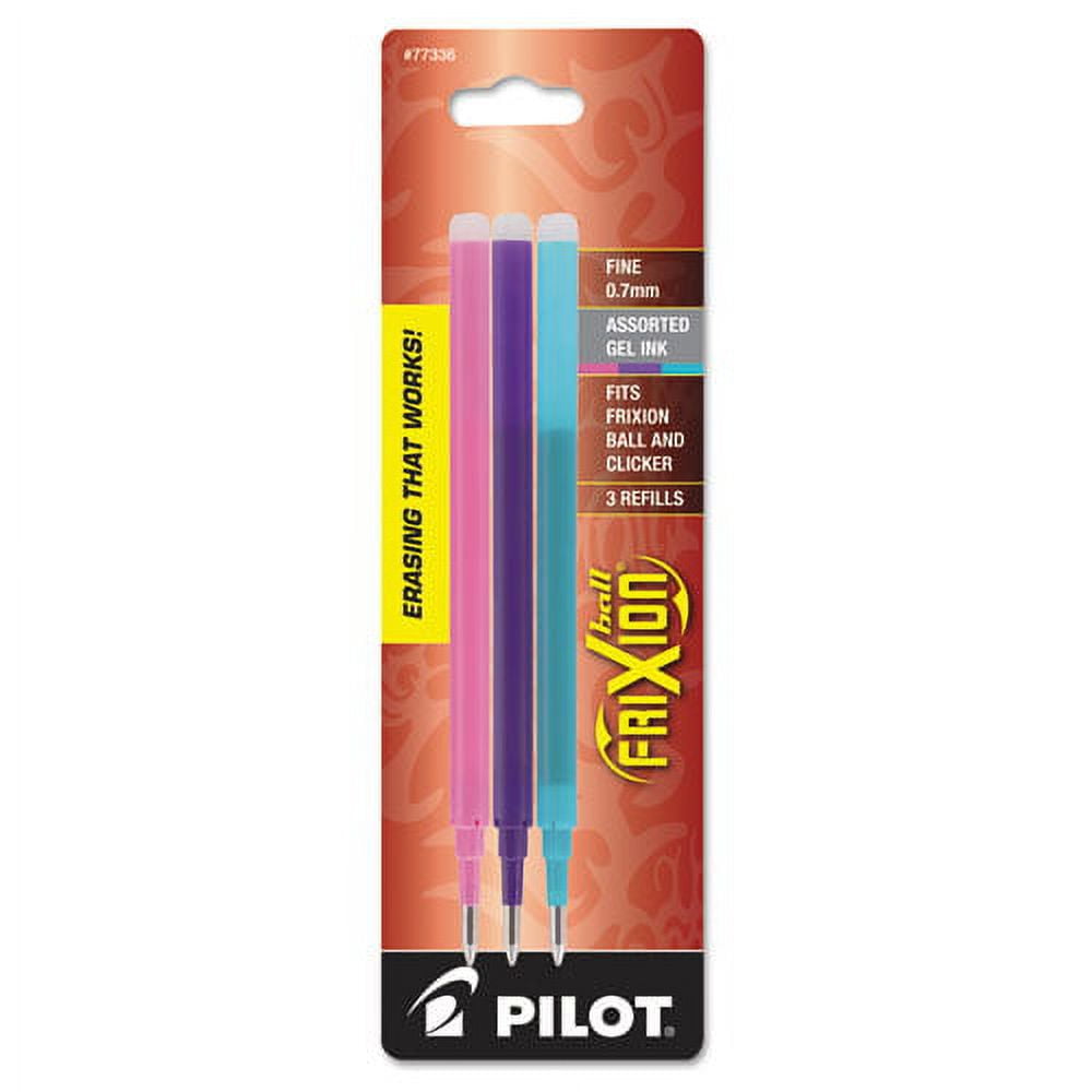 Pilot Refill For Pilot Frixion Erasable, Frixion Ball Clicker Frixion Lx Gel Ink Pens Fine Tip Assorted Ink 3/Bundle of 5 Packs