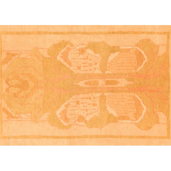 Ahgly Company Indoor Rectangle Abstract Orange Modern Area Rugs, 2' x 4'
