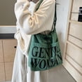 thumbnail image 5 of Gentlewoman® Aesthetic Canvas Tote Bag Crossbody Bags with Inner Pocket for Women, Large Capacity Shoulder Bag for Travel Work Sport，Green, 5 of 8