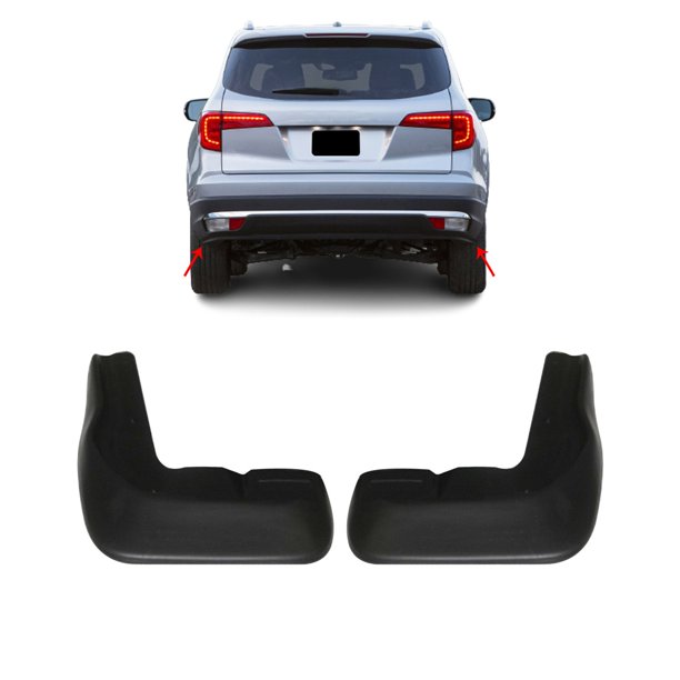 For Honda Pilot Rear Mud Flaps Molded Black Splash Guards Protect 2Pcs