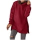 thumbnail image 2 of Pntutb mujeres Casual manga larga suelta sólido bolsillo cuello redondo medio y largo tops sudaderas con capucha blusa de mujer Pntutb Pntutb-409, 2 of 8