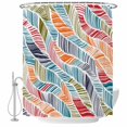 thumbnail image 2 of Shower Curtains for Bathroom, Abstract Beach Waterproof Fabric Shower Curtain, Summer Colorful Coastal Ocean Sea Wave Decorative Bathroom Curtain for Bathtub, 72"x72", No Hooks Included, 2 of 9