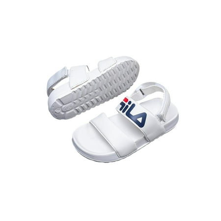 

Fangasis Kids Flat Sandals Beach Casual Shoes Slip On Sandal Boys Girls Sports Non-Slip Summer White Style A 12C