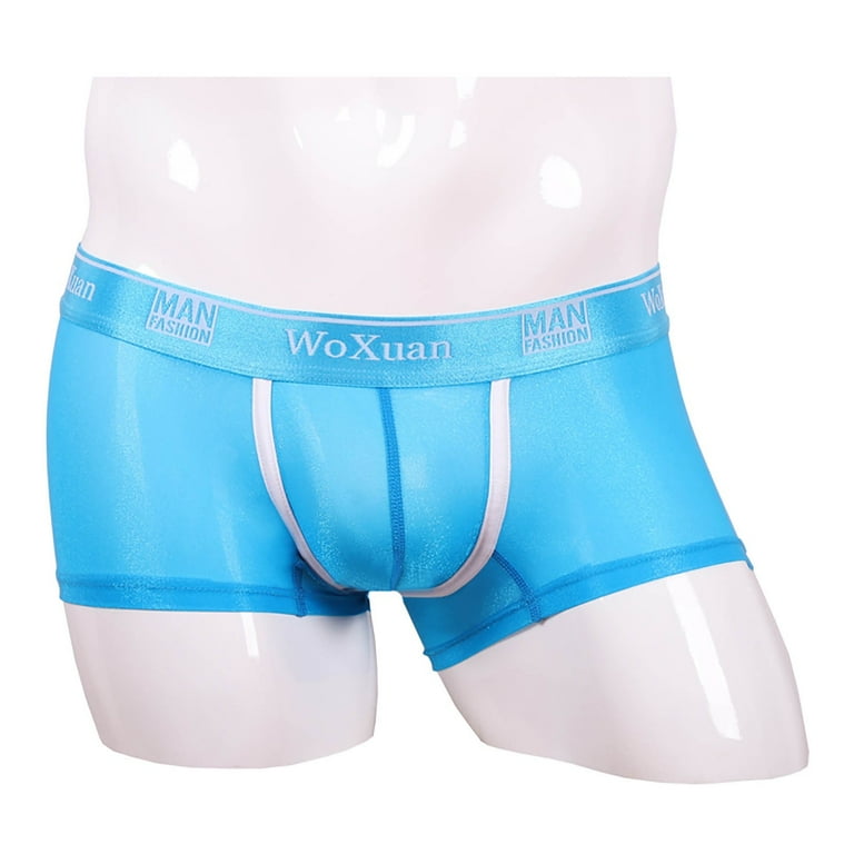 YOTAMI Men's Underwear, Underpants Men Underwear Comfortable  Sweat-absorbent Ice-Silk Cool Boxer Splic Briefs