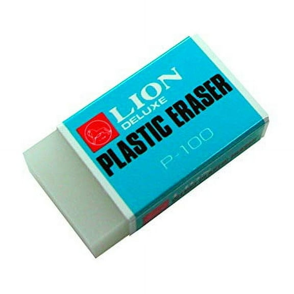 LION Translucent White Plastic Erasers, 24 EA/Box, 1 Box (P-100)