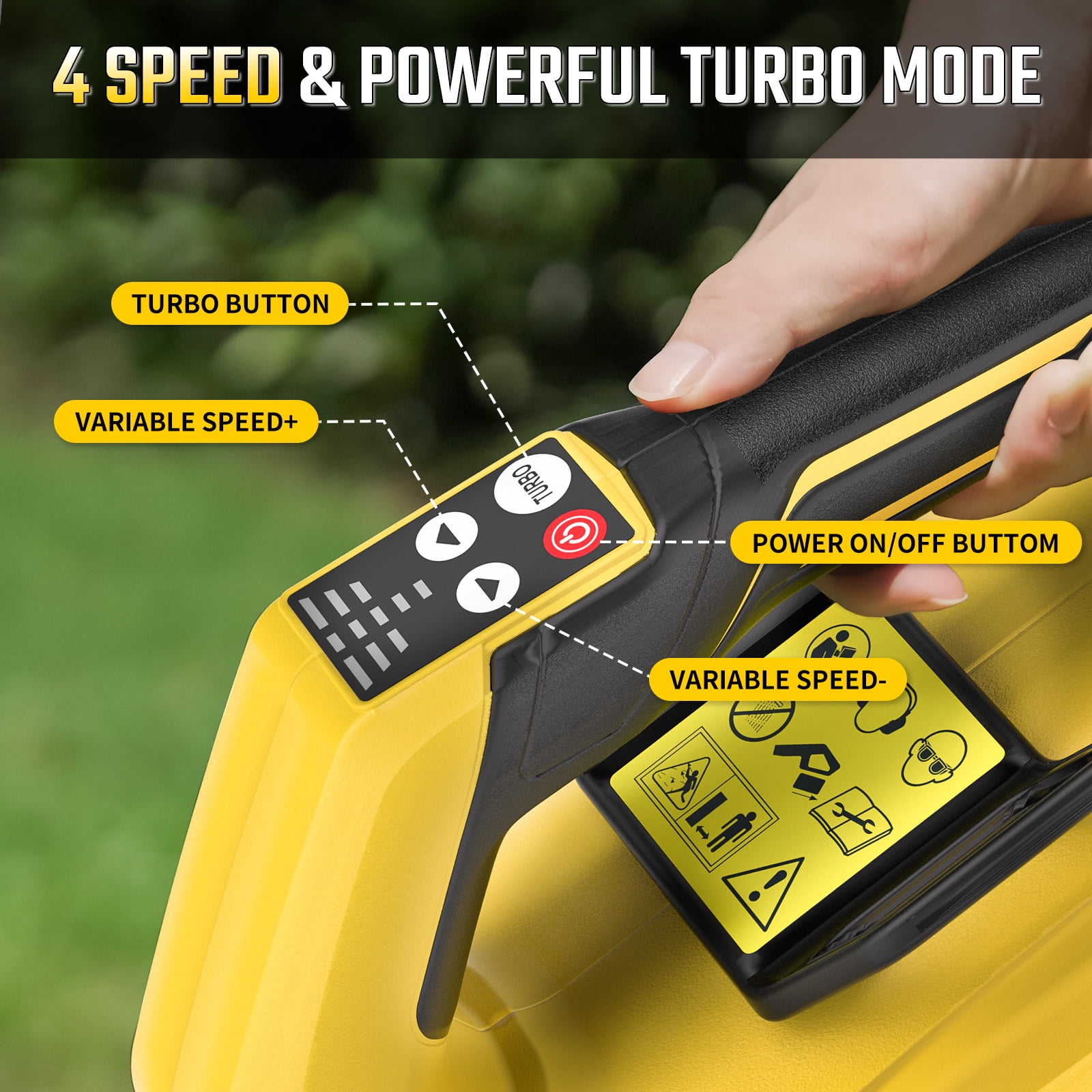 40V Leaf Blower - 650CFM Leaf Blower Cordless with 2 X 5.0Ah Battery & Charger, 4-Speed Electric Leaf Blower, Battery Powered Leaf Blower for Snow Blowing & Yard