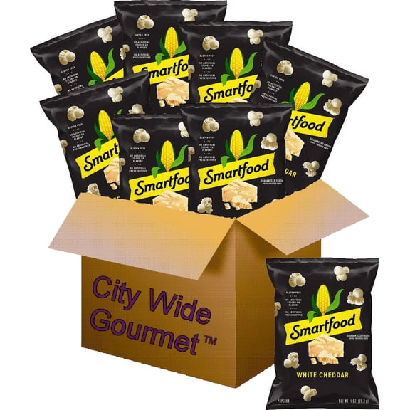 Smart Food White Cheddar popcorn, 1 ounce bags (Pack of 8) , Bundled by City Wide Gourmet