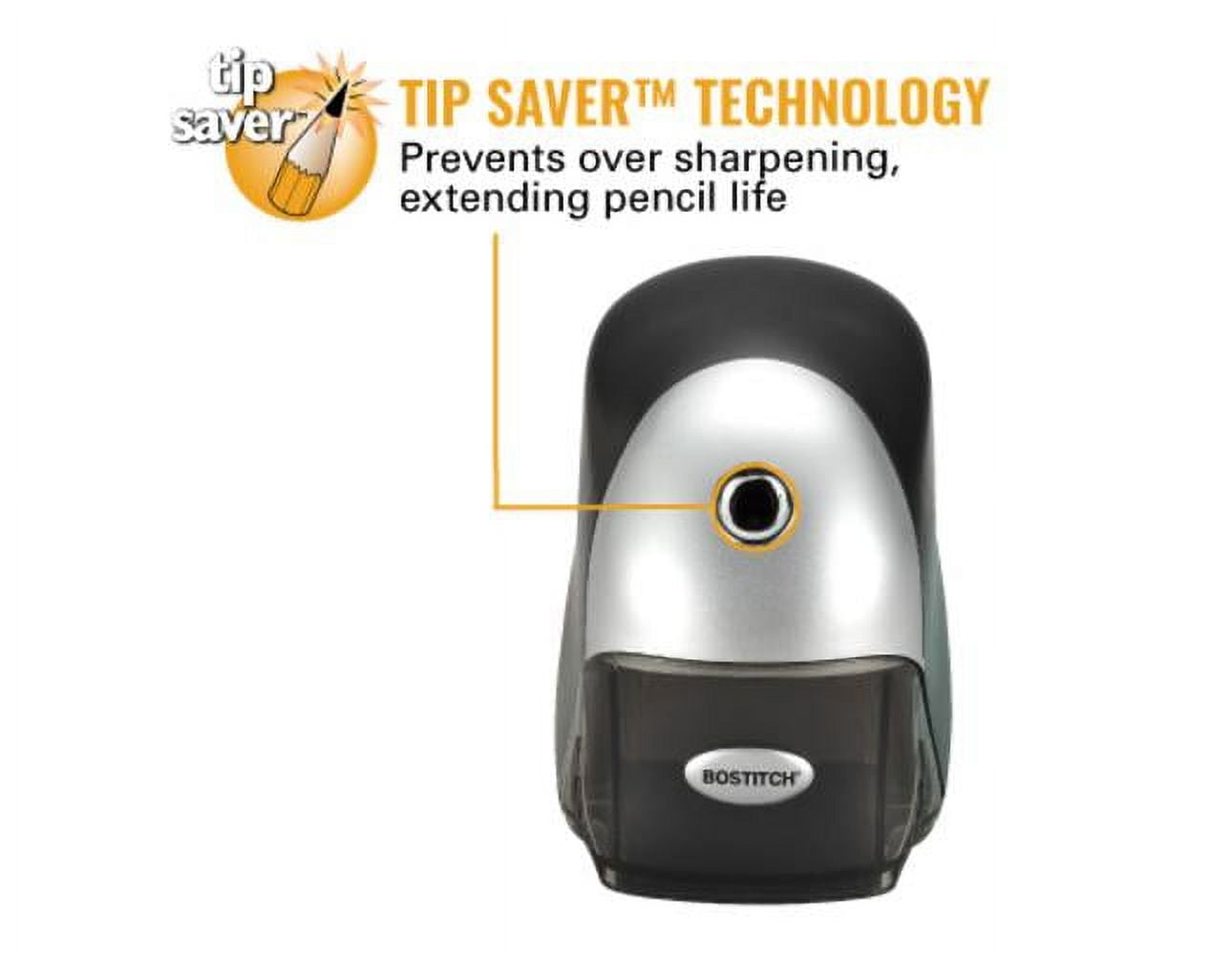 Bostitch Office QuietSharp Executive Heavy Duty Electric Pencil Sharpener for 65% Faster Sharpening and 6x Longer Cutter Life, Tamper-proof Switch When Removing Savings Tray