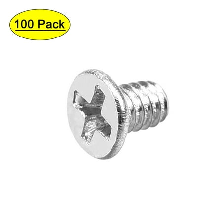

Uxcell M1.4x2mm Phillips Screw Fastener Silver Tone 2.5mm Dia Screw Head 100 Pack
