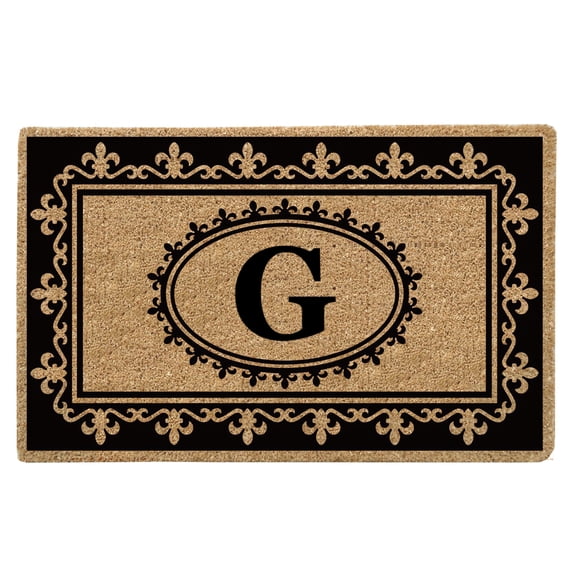 Fleur de Lys 22" x 36" HeavyDuty Coir Doormat - Monogrammed G