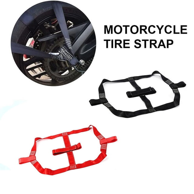 Correa de amarre universal para rueda trasera de motocicleta, 2 uds., en negro-rojo, juego de correas de amarre universales para transporte de motocicleta, correa para manillar