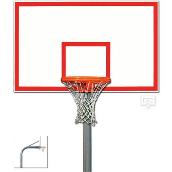 Braced Front Mount Heavy Duty Gooseneck Basketball Package (42 - 60 ft.)