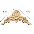 thumbnail image 2 of XIBUFE 2026 New Decorative Wood Molding 4 Pieces Wood Carved Corner Decorative Molding Wood Crafts Wood Carving Unpainted Decorative Rosette Molding for Decoration, 2 of 7