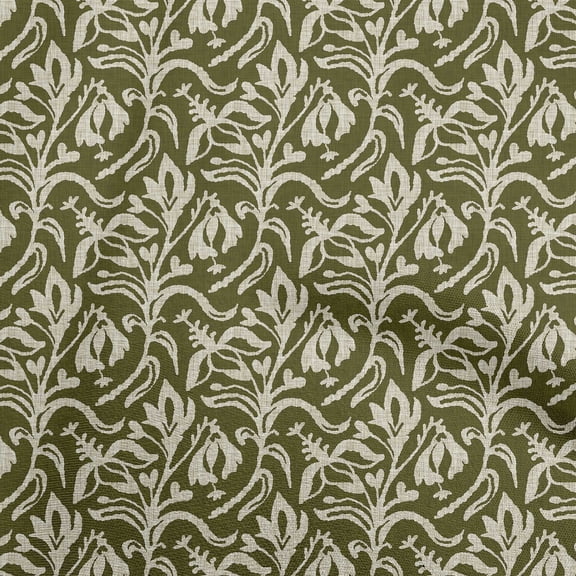 oneOone Georgette Viscose Olive Green Fabric Block Quilting Supplies Print Sewing Fabric By The Yard 42 Inch Wide-7S
