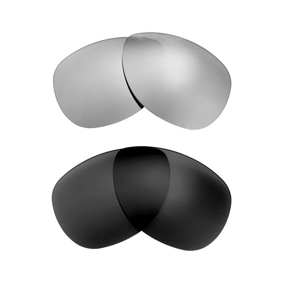 Walleva Polarized Titanium   Black Replacement Lenses For Ray-Ban RB3362 Cockpit 56mm